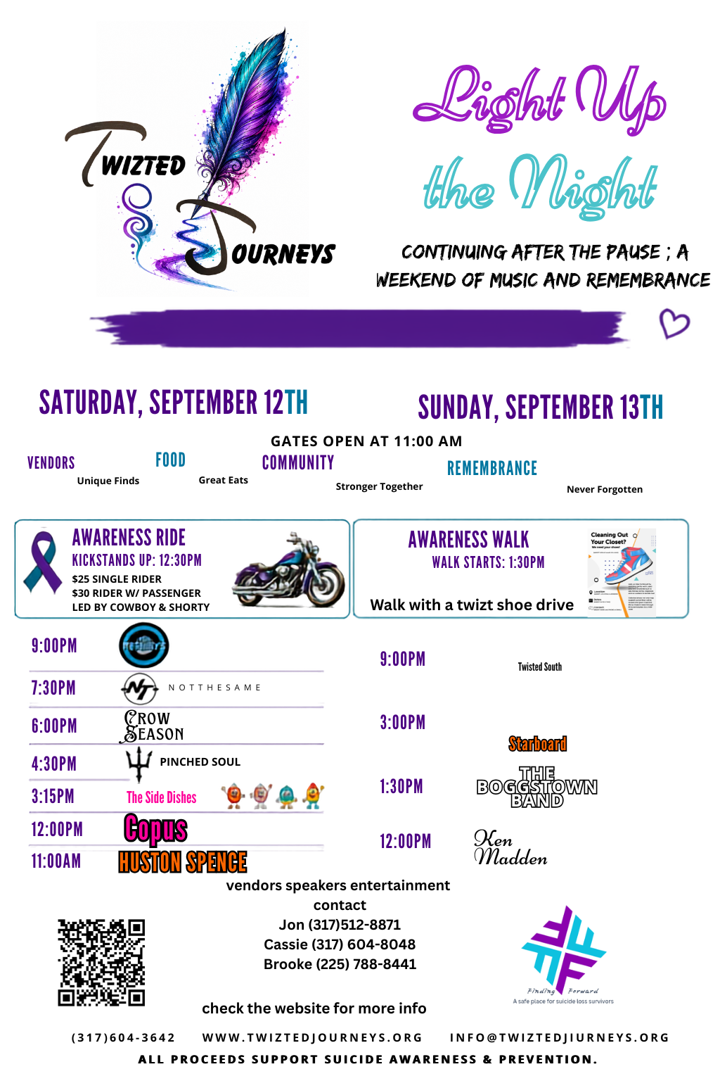 Twizted Journeys Light Up the Night 2026 event flyer