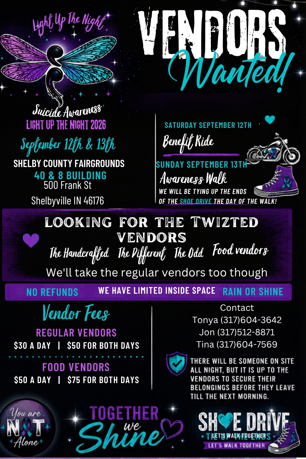 Twizted Journeys vendor table setup for community events