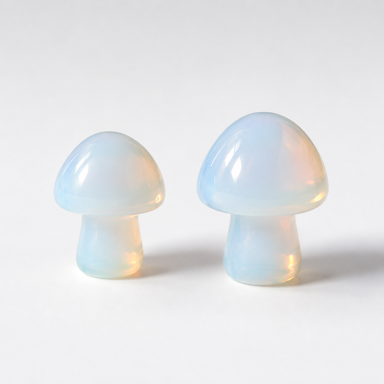 MOP â€” Opalite Mushroom Set, Twizted Treasure polished stone mushroom