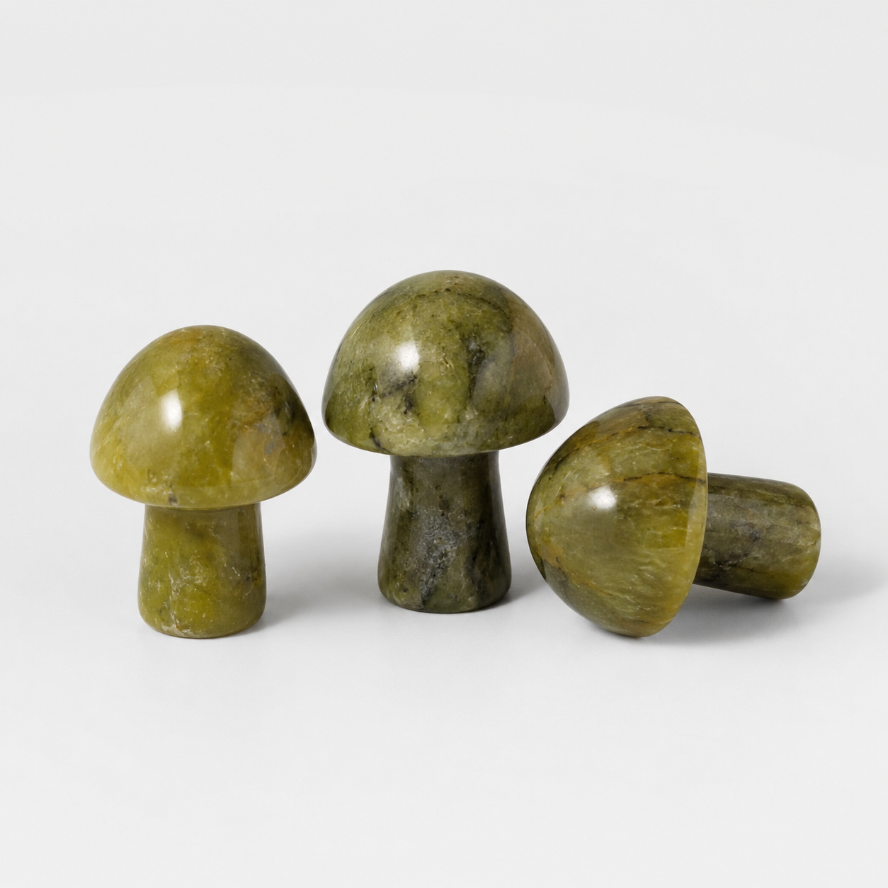 MU2 â€” Unakite Mushroom Set, Twizted Treasure polished stone mushroom