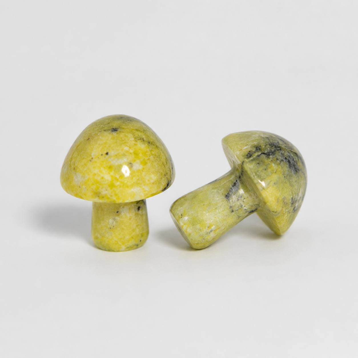 MY2 â€” Yellow Aventurine Mushroom Set, Twizted Treasure polished stone mushroom