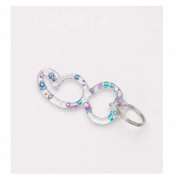 Twizted Confetti Semicolon Heart Keychain