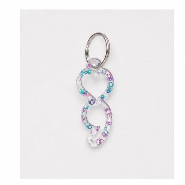 Twizted Pastel Journey Semicolon Heart Keychain
